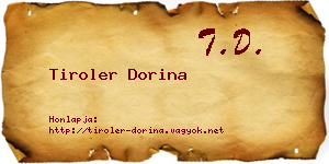 Tiroler Dorina névjegykártya